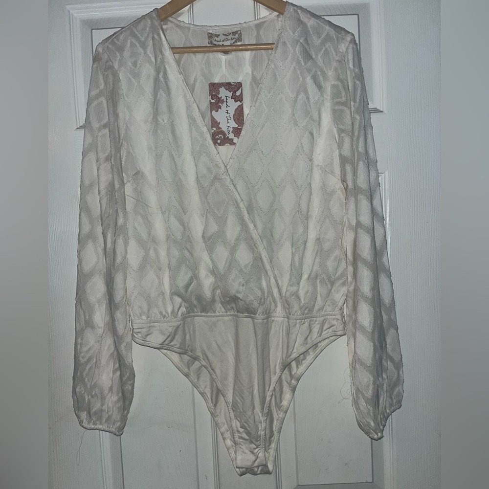 Band of the Free Elegant White Lace Bodysuit